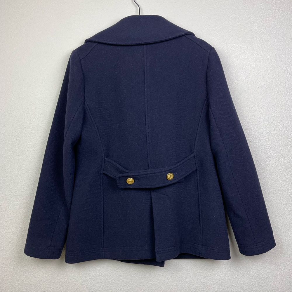 J.CREW Women's 10 Stadium Cloth by Nello Gori Peacoat Navy Wool Double Breasted - Picture 15 of 16